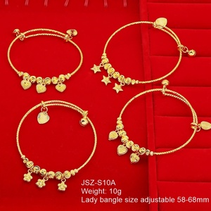 Bracelet ajustable plaqué or de Dubaï, style indien, en laiton, pour femmes et enfants, manchette ouverte épaisse, tendance, vente chaude - Product Image 2