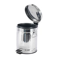 Poubelle de cuisine en acier inoxydable argenté 5L avec poubelle intérieure amovible et pédale, en métal, pour les déchets alimentaires