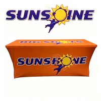 Housse de table extensible Sunshine personnalisée avec logo, 1,2 m, 1,5 m, 1,8 m, 2,4 m, drapée, pour salons professionnels, nappes et chemins de table
