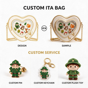 OEM ODM Custom Heart Shape Ita Crossbody Bag Lolita Purse Transparent PVC Window Chain Strap Pin Display <b>Handbag</b> - Product Image 2