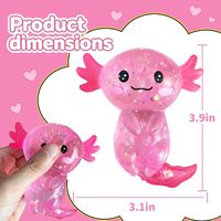 Squishies Axolotls Pailletés, Balles Anti-Stress Extensibles, Jouets Sensoriels Souples à Presser en EVA, pour Enfants de 5 à 7 Ans, Idéal pour Panier de Pâques