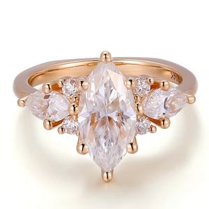 Personnalisation de la personnalité, anneaux en or jaune massif 18 carats, 14 carats, 10 carats, diamants de laboratoire, diamants CVD, bijoux fins, bagues de fiançailles pour femmes - Product Image 1