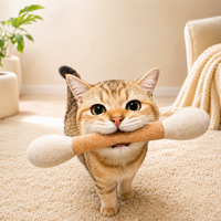 Jouet pour chat en feutre de laine, grande brosse interactive en coton, pour le soulagement du stress, le nettoyage des dents, le nettoyage des dents par le grincement, l'enrichissement olfactif pour animaux de compagnie