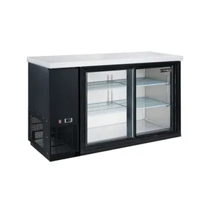 Refrigerador comercial con puertas dobles de vidrio para Bar, refrigerador pequeño para cerveza y bar