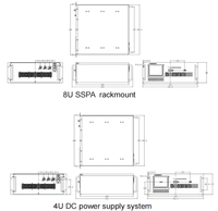 Boîtier d'amplificateur RF à semi-conducteurs haute puissance bande C 6-18 GHz 500 W 60 dB, connecteurs SMA-F et WRD500