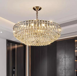 38 pollici elegante <span class=keywords><strong>lampadario</strong></span> di cristallo lampada lampada oro forma ovale per sala da pranzo cucina isola E12 <span class=keywords><strong>lampadina</strong></span> - Product Image 3