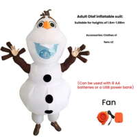 Costume gonflable Olaf le bonhomme de neige de Noël, mascotte pour événements, spectacles, location commerciale