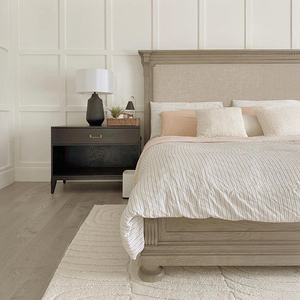 Bàn tay Pháp chạm khắc giường cổ điển: <span class=keywords><strong>St</strong></span>. <span class=keywords><strong>James</strong></span> vải bảng điều chỉnh giường với footboard vua nữ hoàng Kích thước RH phong cách sang trọng khung gỗ - Product Image 1