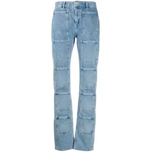 OEM Women's Denim Jeans with pocket detail jeans - classic 20 pieces pockets on overall Smart Casual Jeans Pants