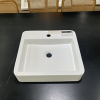 Meilleures ventes : Lavabo de salle de bain rectangulaire en céramique blanche, lavabo d'art en porcelaine à poser sur table, de fabricant de céramique