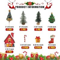 Weihnachts-Kuchendekorations-Set mit Santa, Rentier, Schlitten, Schneemann, Kranz, Baum, Sechseck, Frohe-Weihnachts-Schild, Feiertagsdekoration, Weihnachtsdeko