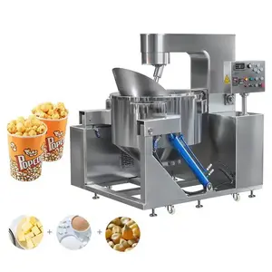 Karamel Popcorn Maken Machine Olie Popping Snack Voedsel Industriële Automatische Popcorn Machine