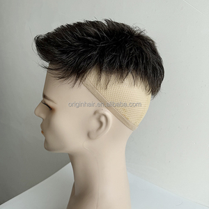 Topper per <span class=keywords><strong>Capelli</strong></span> da <span class=keywords><strong>Uomo</strong></span> in PU Ultra Sottile di Alta Qualità con <span class=keywords><strong>Capelli</strong></span> Umani # Sistema di Sostituzione <span class=keywords><strong>Capelli</strong></span> con 220 Colori Marroni e Bianchi, Unità Toupet - Product Image 6