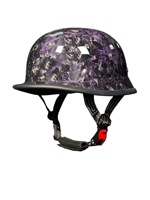 Casques de moto rétro en fibre de carbone et fibre de verre pour hommes et femmes avec visière et lunettes de protection - Design demi-coupe