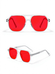 แว่นตา TR90 ป้องกันแสงสีฟ้า ขาแว่นแบบพิน-ฮีง แว่นตาสำหรับนอนหลับ เลนส์สีแดง/ส้ม 99% เคลือบ AR ป้องกันรังสียูวีแบบเต็มกรอบ - Product Image 2