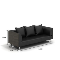 Canapé de bureau moderne en cuir avec table basse pour la réception, les loisirs, les réunions d'affaires pour le salon de l'appartement