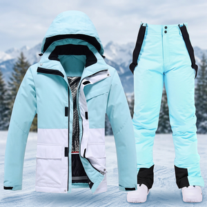 Traje de Esquí con Capucha para Mujer, Impermeable, Transpirable, Cortavientos, Chaqueta y Pantalones Térmicos con Cremallera para Snowboard en Invierno - Product Image 3