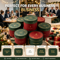 Boîte Cadeau Ronde Rigide Personnalisée de Noël en Gros, Boîte Cylindrique de Luxe avec Logo, Taille et Couleur Personnalisables pour Cadeaux d'Entreprise de Fêtes