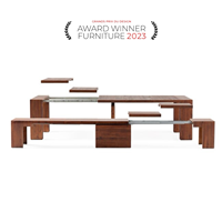 Ensemble de table et chaises de salle à manger extensible en bois massif moderne, usine de Foshan 2026