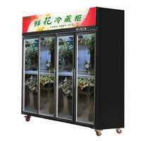 Réfrigérateur de présentation de fleurs MUXUE Doors, présentoir de fleurs, réfrigérateur de magasin de fleurs MX-XHG1260F, deux vitrines, noir, peinture en acier, 1000L