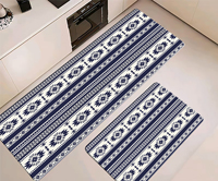 Tapis de cuisine antidérapant en mousse PVC anti-fatigue - Imperméable, facile à nettoyer, motif floral, moderne, minimaliste, antidérapant en caoutchouc