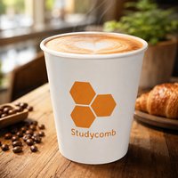 Gobelet à café en papier à paroi simple, biodégradable, robuste, étanche, de qualité alimentaire, sans BPA, avec logo personnalisé, pour café à emporter