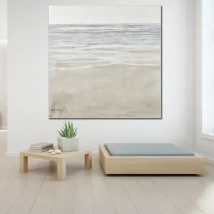 LIVRE CLOUD Moderno Simples Praia Tema Arte Pintura Decoração Parede Azul Paisagem Abstrata Decoração Pintura A óleo