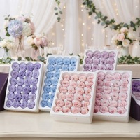24 Pcs Boîte Commande 1-2cm David Austin Roses Réel Naturel Frais Préservé Fleur Éternelle Valentine Fleur Cadeau Préservé Roses
