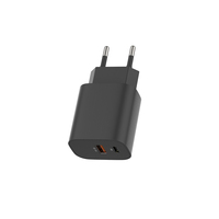 Adaptateur secteur PD 20W à charge rapide, chargeur USB C durable, bloc de chargeur mural double port Type C pour iPhone, iPad, Samsung
