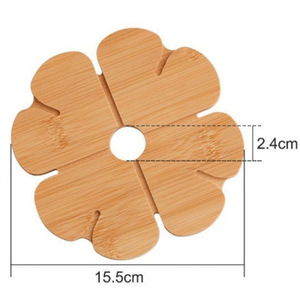 Sous-plat en bois en forme de trèfle à quatre feuilles, résistant à la chaleur, pour casserole, plat, vaisselle, dessous de plat de cuisine - Product Image 4