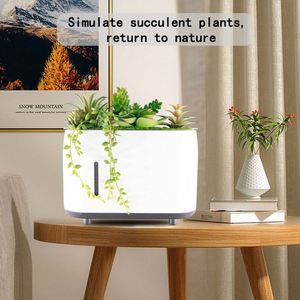 TOP Sell 300ml Ultrasonic Air <b>Humidifier</b> Purifier Aroma Diffusers Simulate Plant Cool Mist Smart Essential Oil Diffusers - Product Image 3