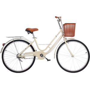 Vendita calda da 24/26 pollici bicicletta classica Vintage per le donne in acciaio ad alto tenore di carbonio Urban Cycle Bike con le signore della città cestino della bici - Product Image 1