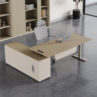 Bureau de direction de style industriel en métal et bois, table moderne pour PDG, bureau de luxe pour chef d'équipe, bureau pour directeur créatif