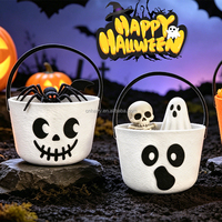 Wholesale Hatty Felt Round Waterproof Halloween Gift Buckets & Apple Boxes for Kids Decoration