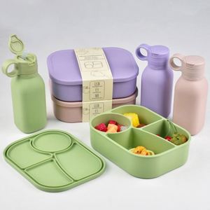 Recipiente de Silicona Personalizado, Libre de BPA, Apto para Microondas, Lavavajillas y Aire Caliente, Ecológico, con 4 Compartimentos, Tapa Hermética y Flexible - Product Image 1