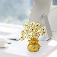 Mauvais yeux fleurs arbre turc yeux bleus amulette doré Table pièce maîtresse ornement pour la maison bureau décor Protection métal artisanat