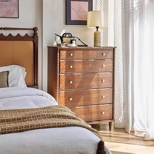 Armoire de rangement en <span class=keywords><strong>bois</strong></span> de chêne massif antique de luxe, commode à 5 tiroirs pour chambre à coucher et salon, ensemble de meubles de style fermier - Product Image 2