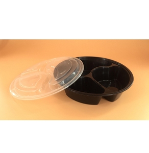 Contenants alimentaires jetables en plastique PP à 3 compartiments avec couvercles hermétiques pour la préparation des repas, les plats à emporter et le stockage des aliments - Product Image 1