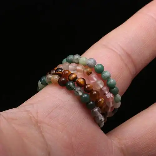 natural gemstone finger ring round polished fashion jewelry for woman 3*55mm 802031