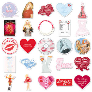 50 pièces mode <span class=keywords><strong>Sabrina</strong></span> charpentier chanteur Graffiti autocollants pour téléphone portable décor Album lyrique autocollant - Product Image 3