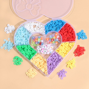 Polymer Clay <b>Letter</b> Bead Heart <b>Box</b> 6mm DIY Jewelry Accessories For Children Educational Toy - Product Image 1