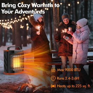 <span class=keywords><strong>Chauffage</strong></span> au propane portable moderne en acier Fitfirst GH021 9000 BTU pour extérieur, camping, 2 réglages <span class=keywords><strong>de</strong></span> chaleur, anti-renversement/ODS - Product Image 2