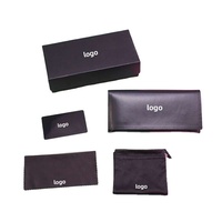 Boîtes d'emballage pour lunettes de soleil de luxe personnalisées populaires en cuir PU gaufré étui à tiroir en papier ensemble de pochettes en tissu pour le stockage de lunettes de soleil