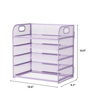 5 Tier Paper <b>Organizer</b> with Handle Metal Mesh Desk <b>Organizer</b> <b>File</b> <b>Folder</b> <b>Organizer</b> Paper Letter Tray Desktop Document Sorter - Product Image 3