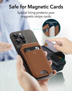 Venta caliente magnética Pu cuero teléfono móvil caso tarjeta bolsillo para Iphone teléfono móvil titular de la tarjeta magnética - Product Image 5