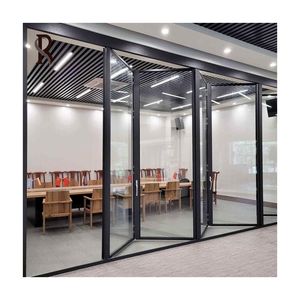 Rising NFRC Estilo nórdico Aislamiento térmico de sonido Puertas plegables de vidrio templado Patio Acordeón Puertas de patio plegables para villas - Product Image 2