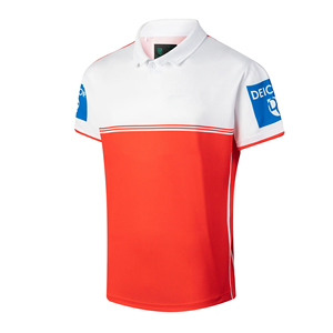 Custom Men's Heritage Rugby Polo Shirt Navy <b>Red</b> White Chevron Retro Supporter Top League Club Wear - Product Image 2