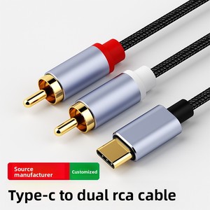 Typ-C Dual-RCA-Splitterkabel mit verzinntem Kupferleiter für Telefone, Verstärker und Lautsprecher – RAC-<span class=keywords><strong>Audio</strong></span>-Adapter - Product Image 5