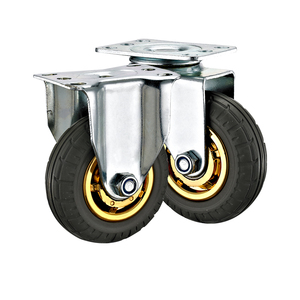 3''4''5'' Mittelschwere Industrierollen PP-Kern Graue Gummiräder Schwenkrollen für Handwagen Nutzwagen Leichte Maschinen - Product Image 5