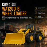 Komatsu WA1200-6 216400kg Nennlast-Radlader mit Motor, Getriebe, Pumpe & Lager für Tunnelbau, 1165kW Leistung